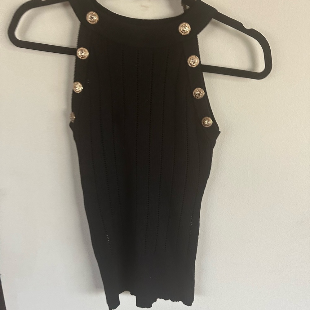 Size small cute fitted top with gold buttons